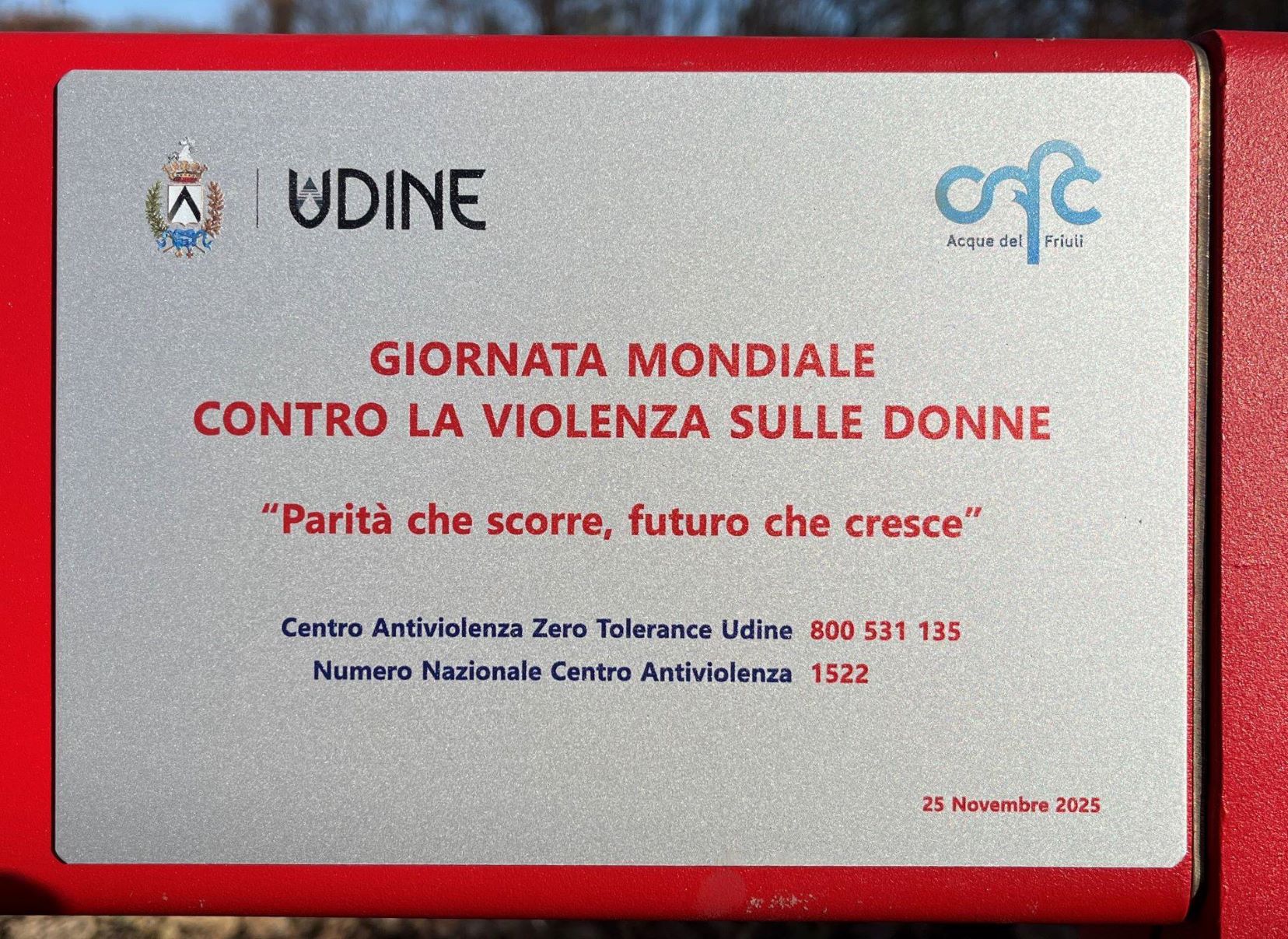VIOLENZA DONNE. BORDIN AL PARCO CORMOR: PROMUOVIAMO CULTURA RISPETTO